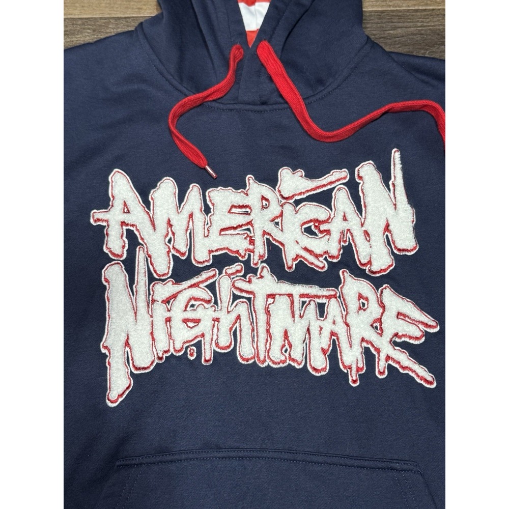 WWE Cody Rhodes American Nightmare Hoodie Navy Blue Patriotic Mens Large - Picture 3 of 8